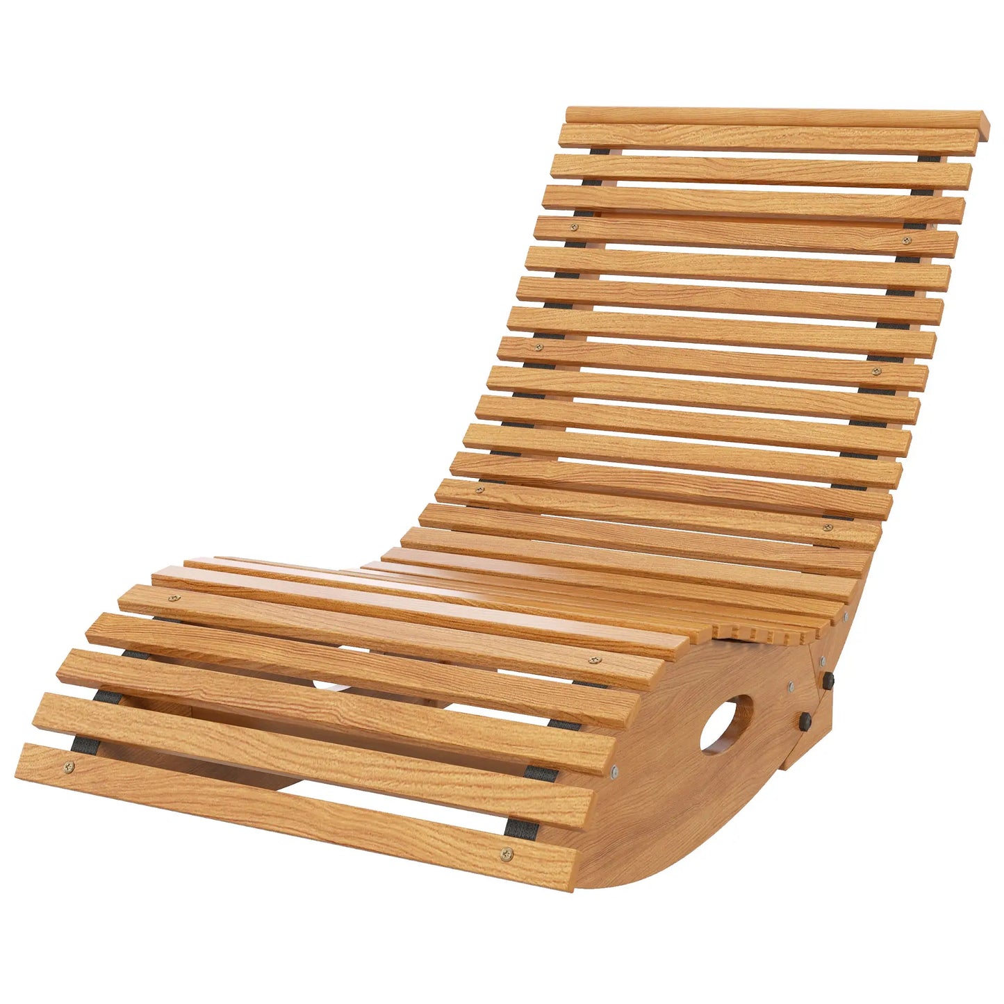 Outdoor Rocking Chair, Wooden Slatted Seat, 51.2" x 23.6" x 23.6", Teak Outdoor Rocking Chairs Teak at Gallery Canada