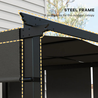 10' x 10' Metal Pergola, Retractable Canopy, Charcoal Grey Pergolas at Gallery Canada
