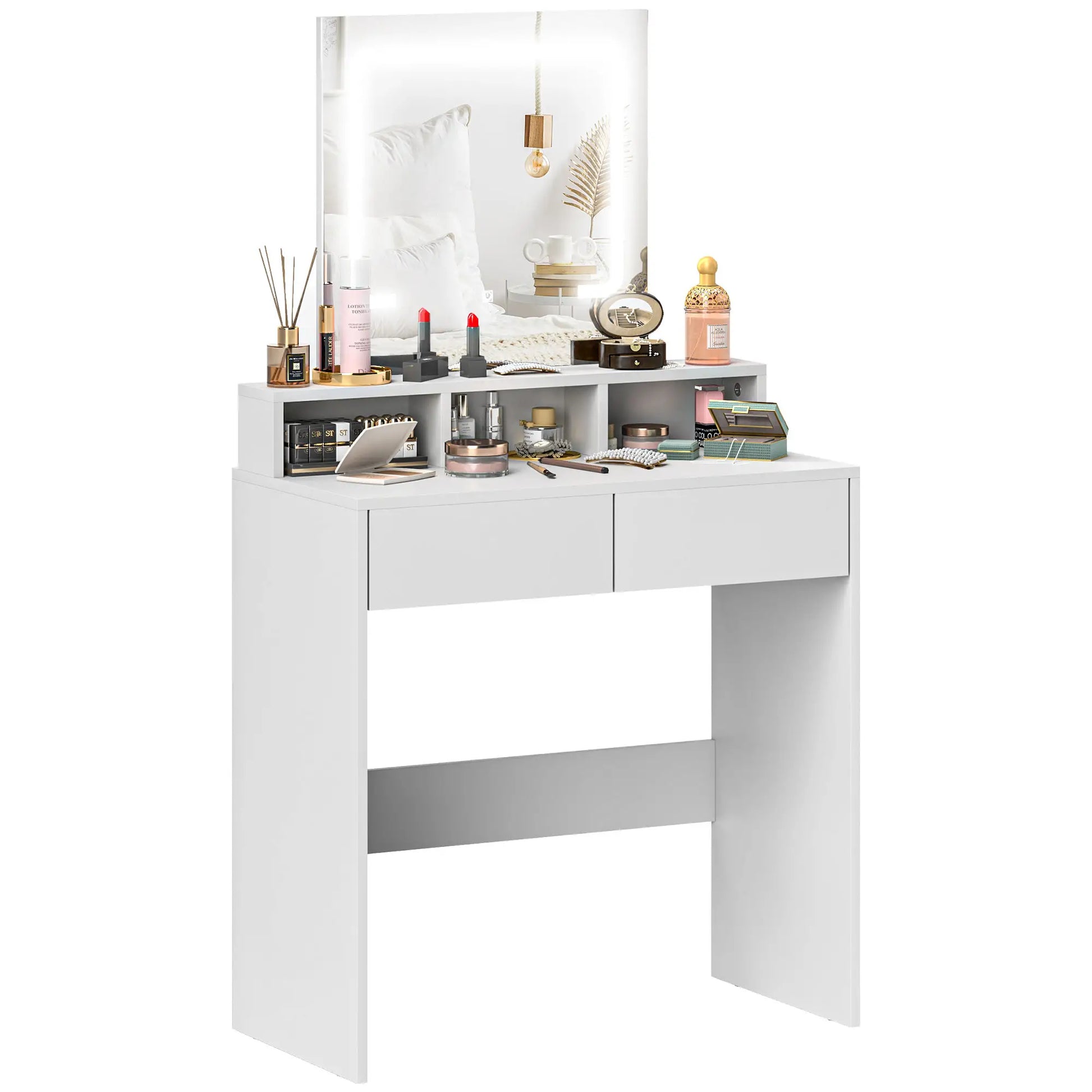 Makeup Vanity Desk with Mirror, LED Lights, Drawers, White Dressing & Vanity Tables at Gallery Canada