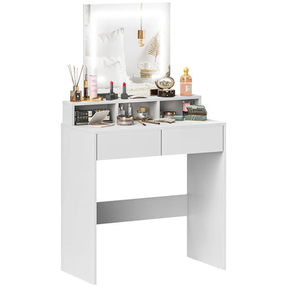 Makeup Vanity Desk with Mirror, LED Lights, Drawers, White Dressing & Vanity Tables at Gallery Canada