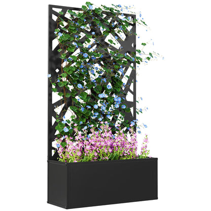 Metal Raised Garden Bed With Trellis, Privacy Panel, Irregular Line Cut-Outs Galvanized Planter Boxes at Gallery Canada