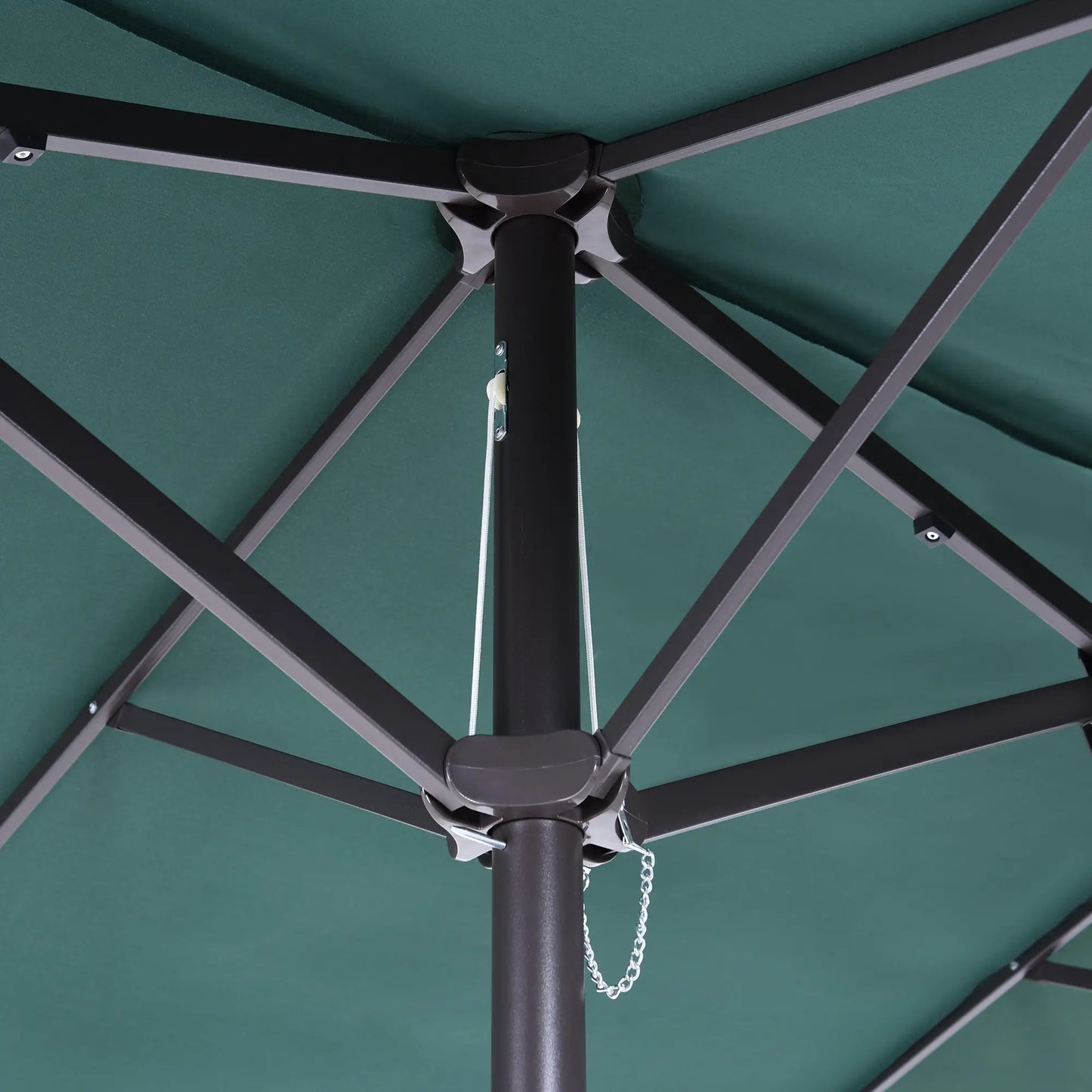 15ft Double-Sided Patio Umbrella, Twin Canopy, Crank, Dark Green Sun Umbrellas at Gallery Canada