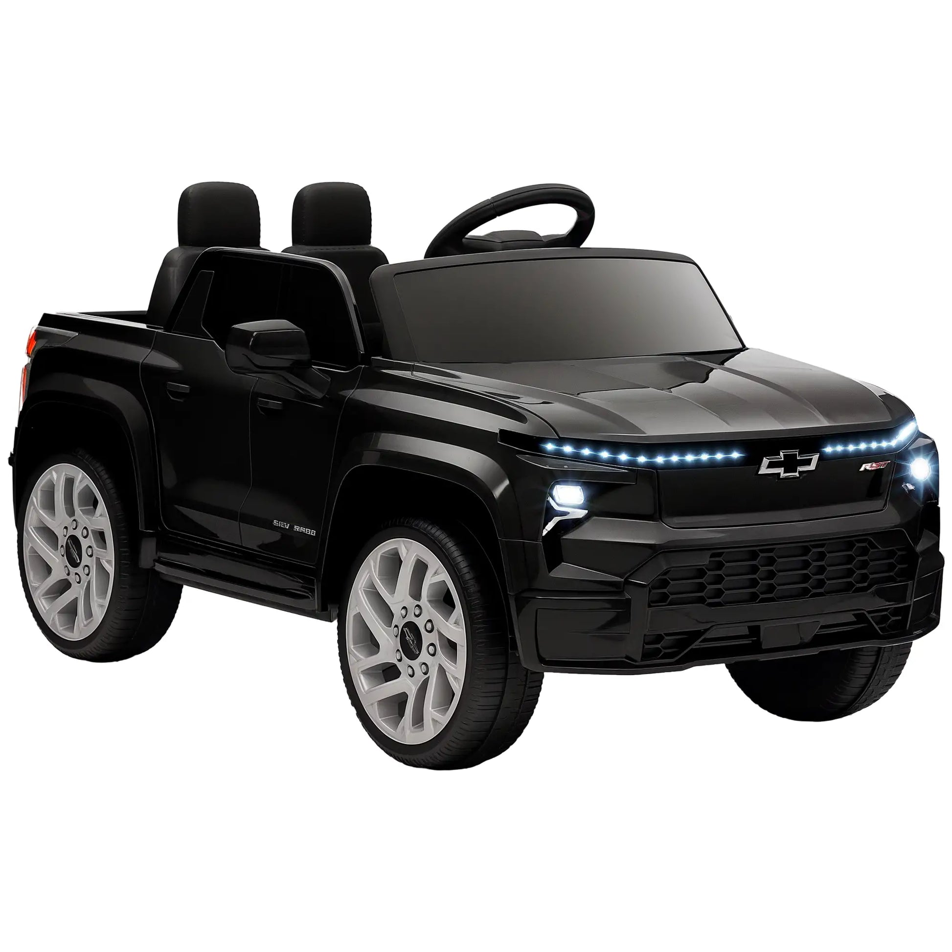 12V Chevrolet Silverado EV RST Licensed Kids Car, Remote, Black Electric Toy Cars at Gallery Canada