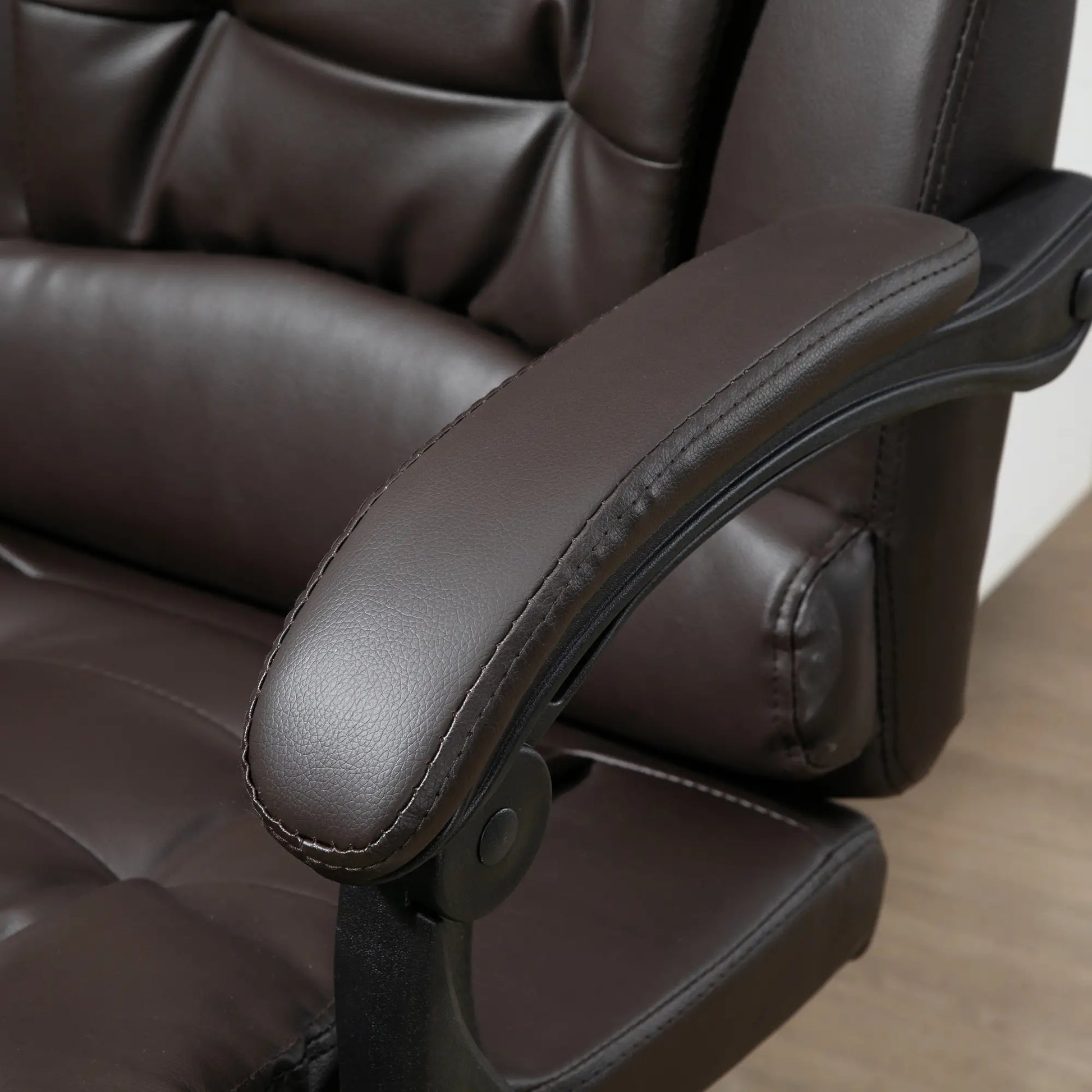 High Back Office Chair, PU Leather, Retractable Footrest, Padded Armrest, Coffee Executive & Manager Chairs at Gallery Canada