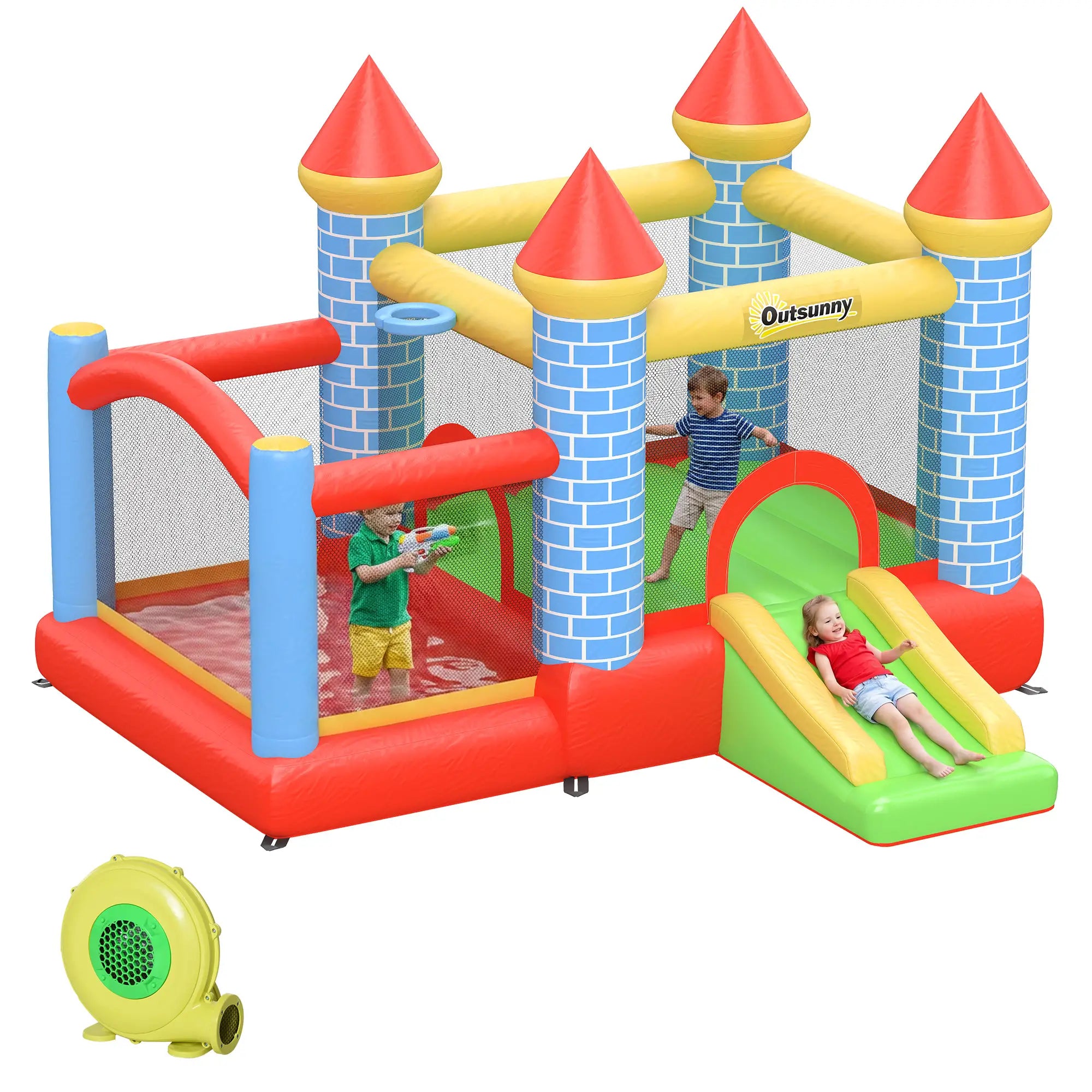 9.2 x 9.5FT Inflatable Bounce House, 4 in 1 With Trampoline, Slide, Pool Inflatables at Gallery Canada
