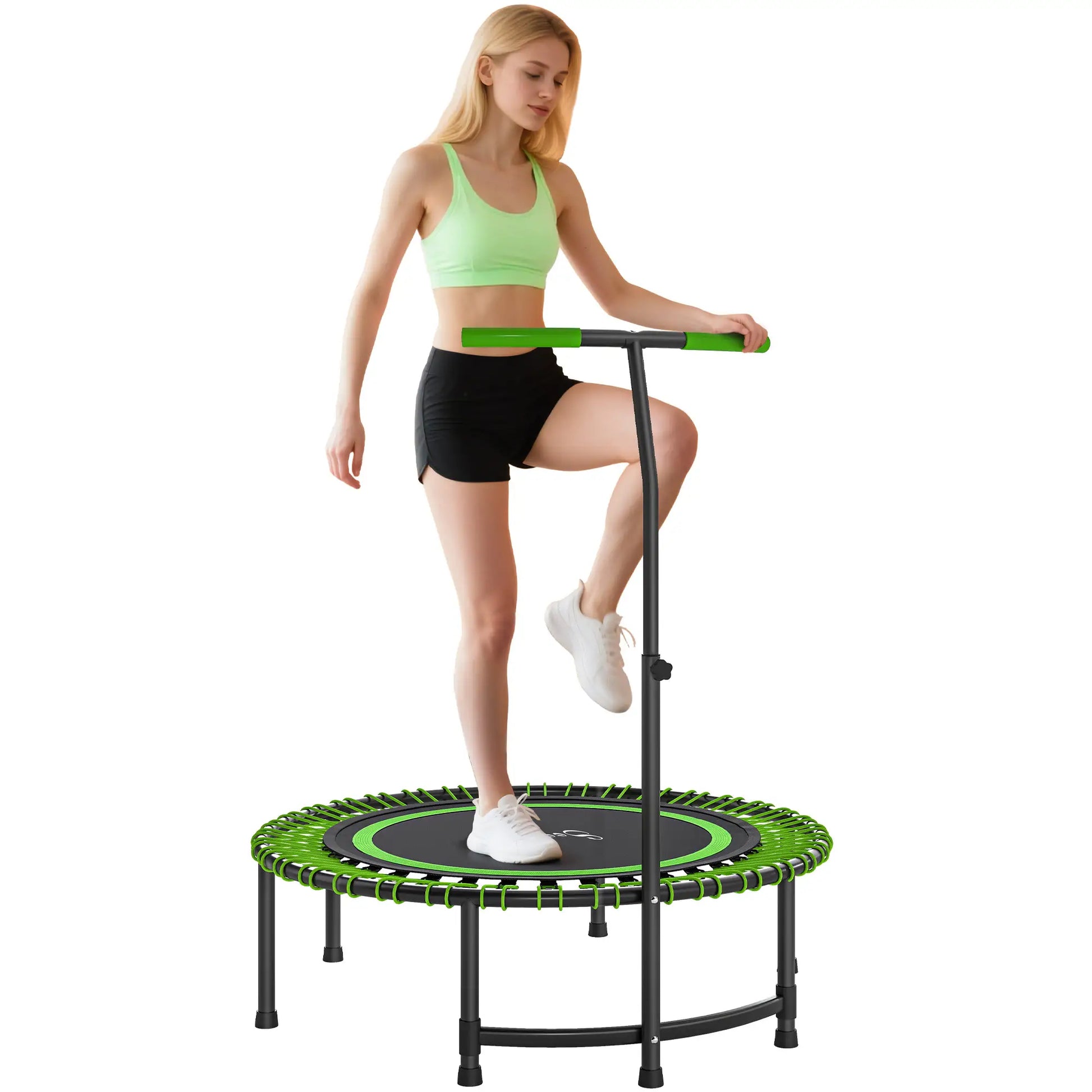 45" Rebounder Trampoline for Adults, Mini Fitness Bungee Rebounder with Adjustable Handle Trampolines at Gallery Canada