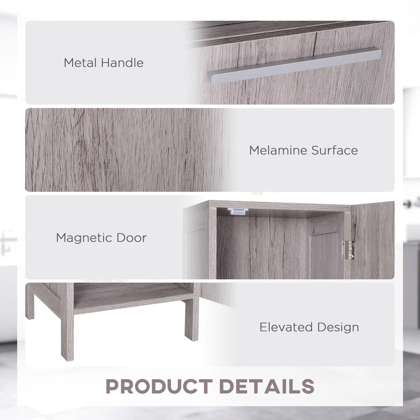 Bathroom Storage Cabinet, 68" Tall Organizer, Freestanding, Wood Grain Bathroom Cabinets at Gallery Canada