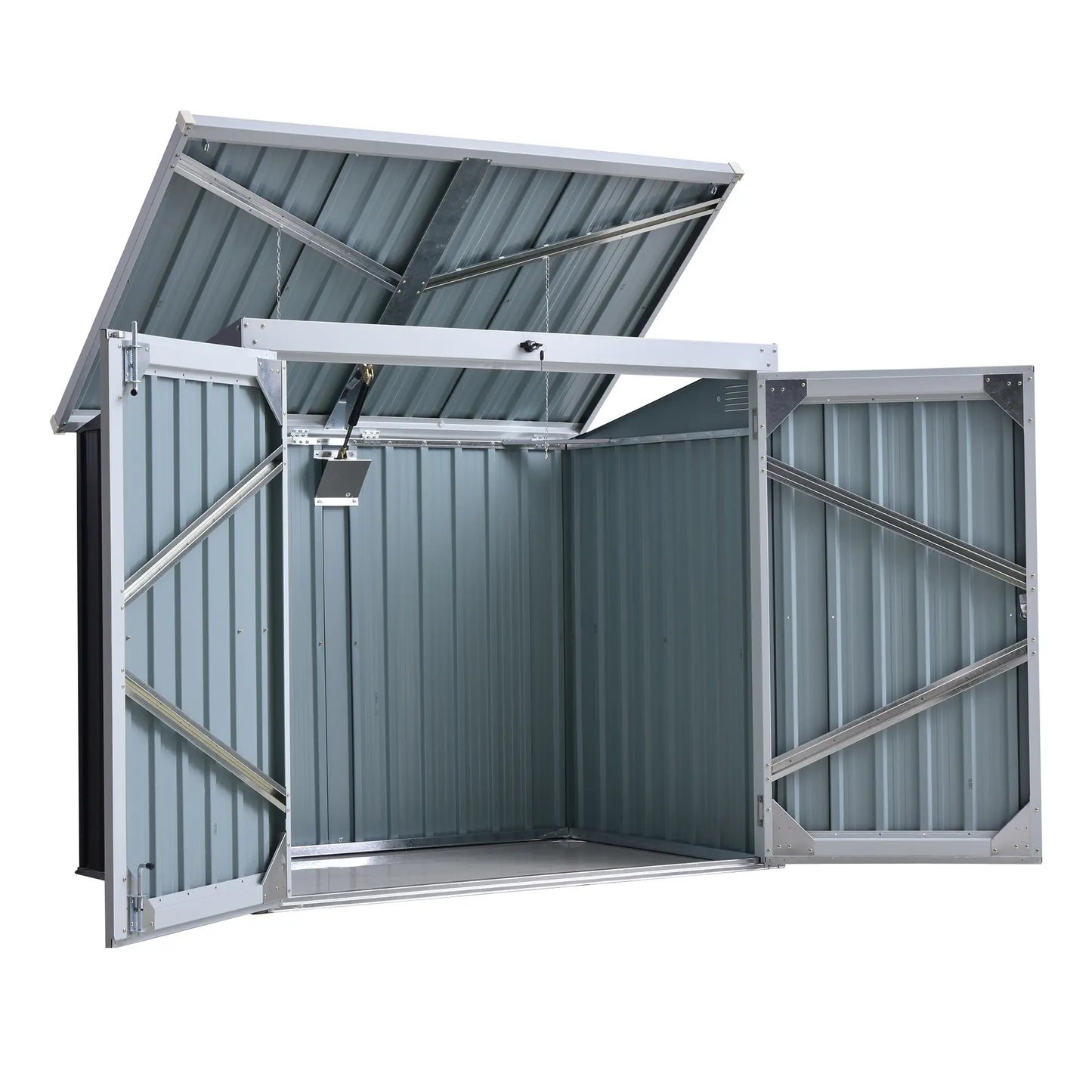 5ft x 3ft Outdoor Garbage Bin Storage Shed, Lockable Doors, Black Sheds Black at Gallery Canada