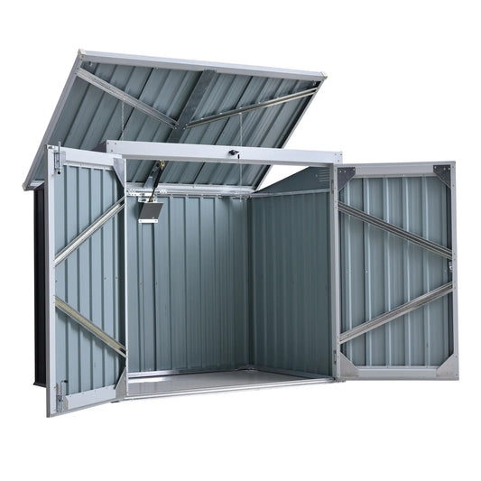 5ft x 3ft Outdoor Garbage Bin Storage Shed, Lockable Doors, Black Sheds Black at Gallery Canada