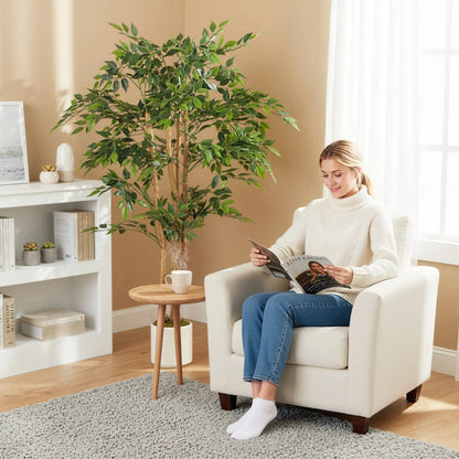 5FT Artificial Banyan Tree Set Of 2, Fake Potted Tree With Solid Wood Trunk Artificial Trees at Gallery Canada