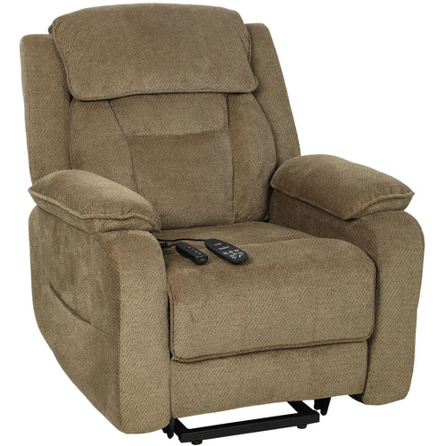 Power Recliner Chair, Massage, Electric Lift, 2 Memory Positions, Brown