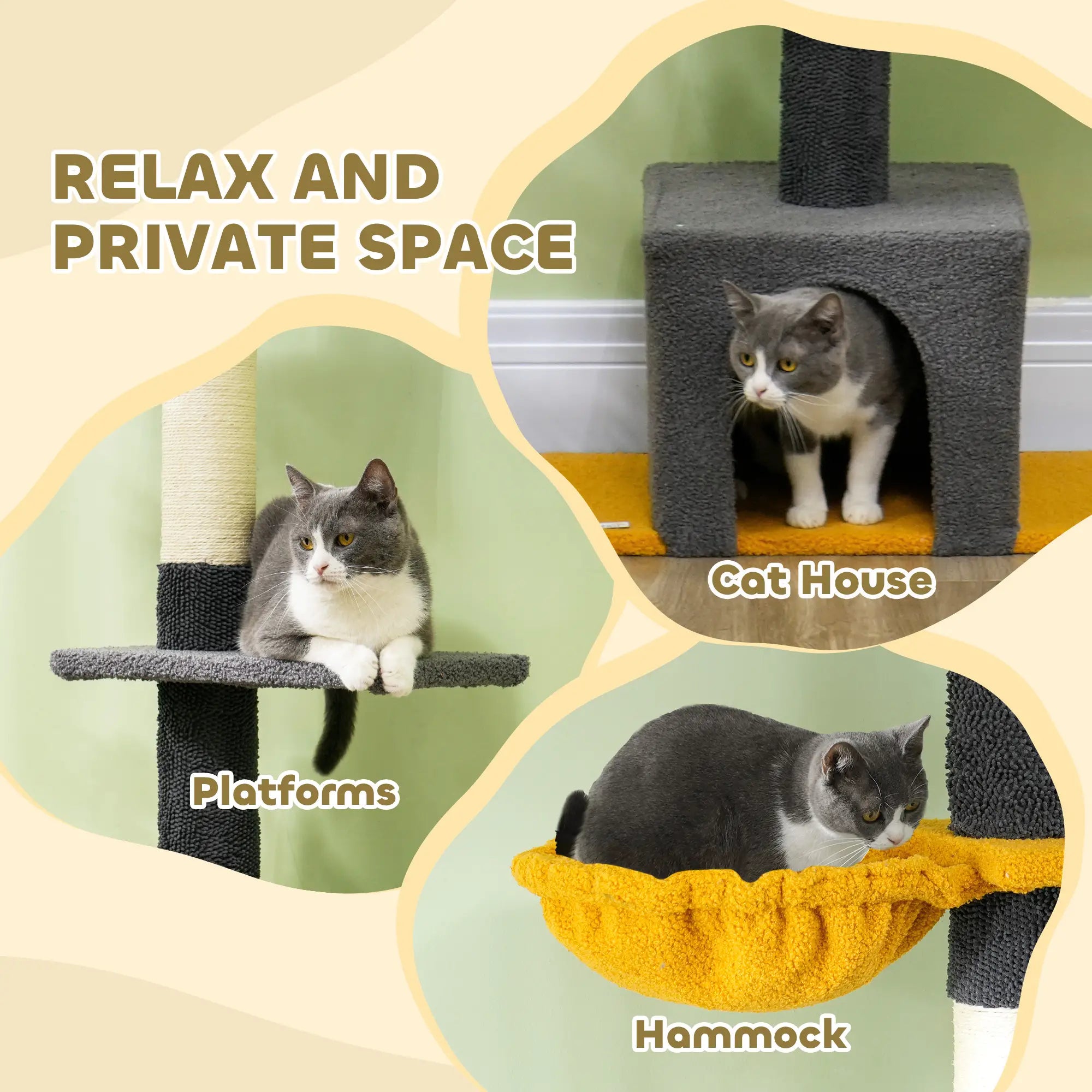 Adjustable Cat Tree Tower, 90.5
