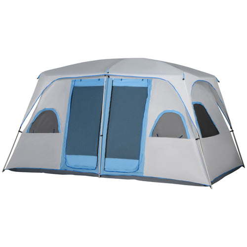 4-8 Person Family Tent, Camping Tent with 2 Room Mesh Windows, Easy Set Up for Backpacking, Hiking, Outdoor, Grey