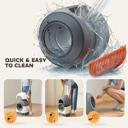 Automatic Cat Litter Box, App Control, Odor Isolation, Safety Protection Cat Litter Box Enclosures at Gallery Canada