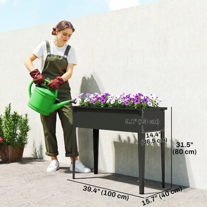 Metal Raised Garden Bed On Legs, With Drainage Hole, Black Elevated Garden Beds at Gallery Canada