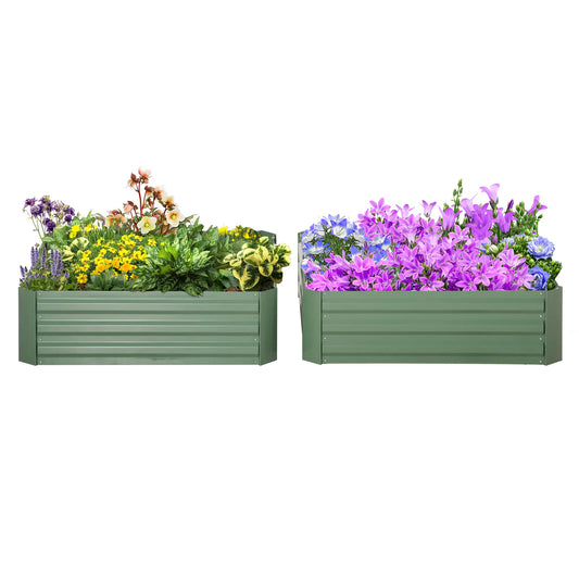 39" x 39" x 12" Raised Garden Bed Set, Elevated Planter Box, Galvanized Steel Frame Galvanized Planter Boxes Green at Gallery Canada