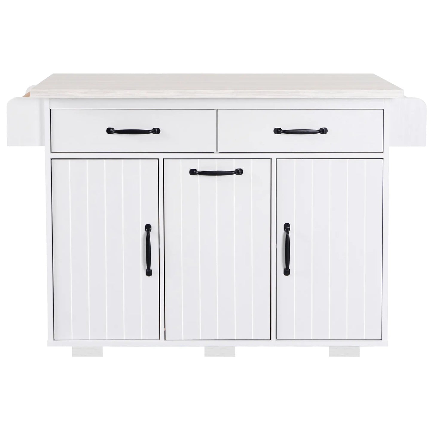 Kitchen Island with Tilt-Out Trash Cabinet, Adjustable Shelf, 51" L x 20" W x 35" H, White Kitchen Islands & Kitchen Carts White at Gallery Canada
