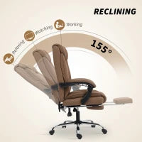 Chaise de bureau exécutive, chaise de bureau ergonomique avec repose-pieds, marron