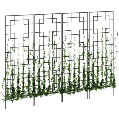 4 Pack Garden Trellis, Metal Grid Panels for Climbing Plants, 72" Tall Plant Stands at Gallery Canada