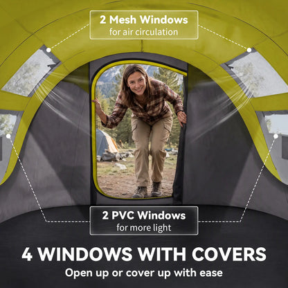 4 Person Camping Tent, Automatic Setup, Yellow Camping Tents at Gallery Canada