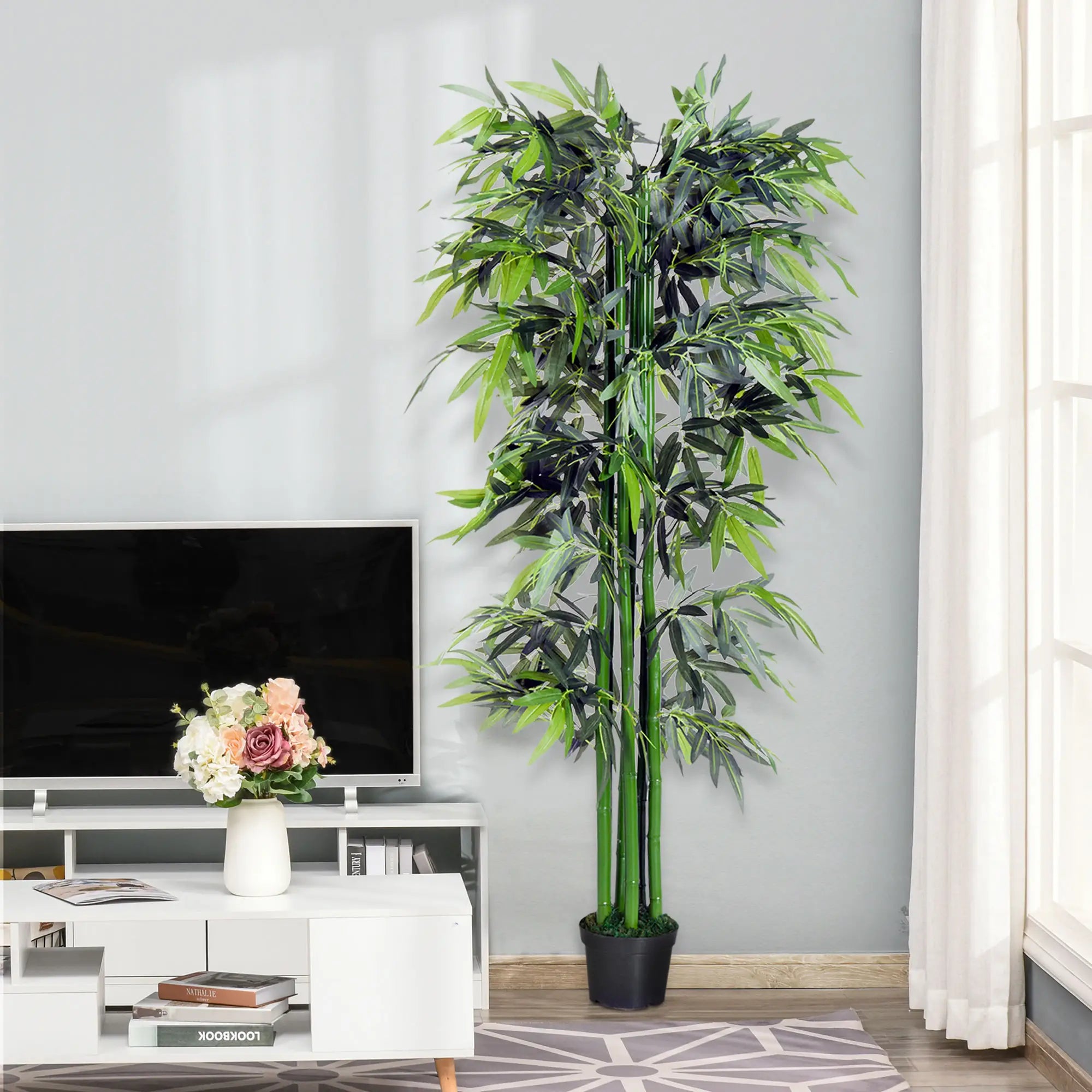 6FT Artificial Bamboo Tree, Fake Plant with Nursery Pot, Indoor Decor Artificial Trees at Gallery Canada