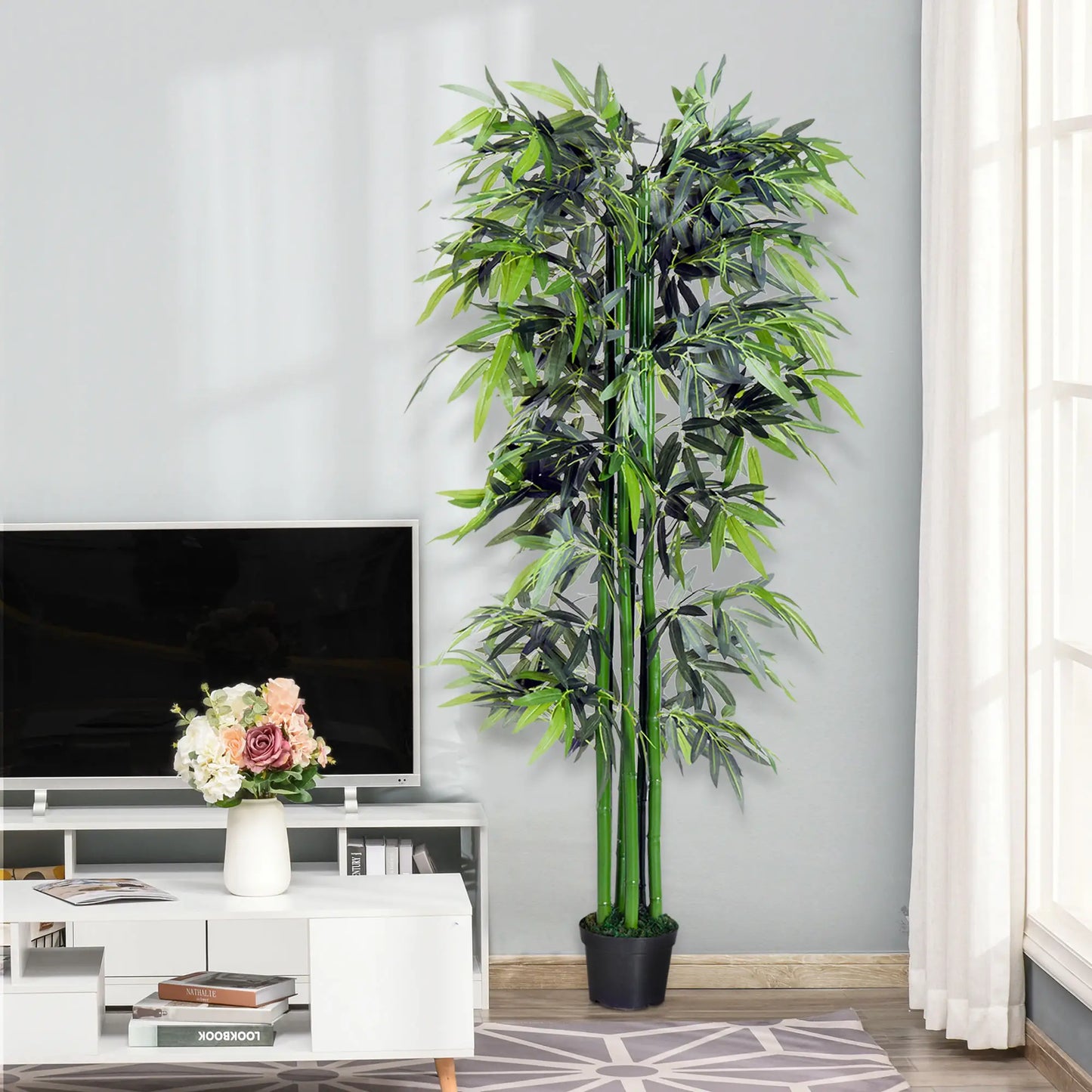 6FT Artificial Bamboo Tree, Fake Plant with Nursery Pot, Indoor Decor Artificial Trees at Gallery Canada