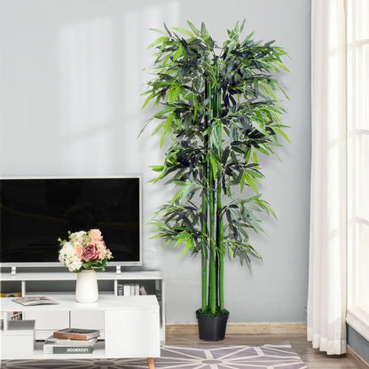 6FT Artificial Bamboo Tree, Fake Plant with Nursery Pot, Indoor Decor Artificial Trees at Gallery Canada