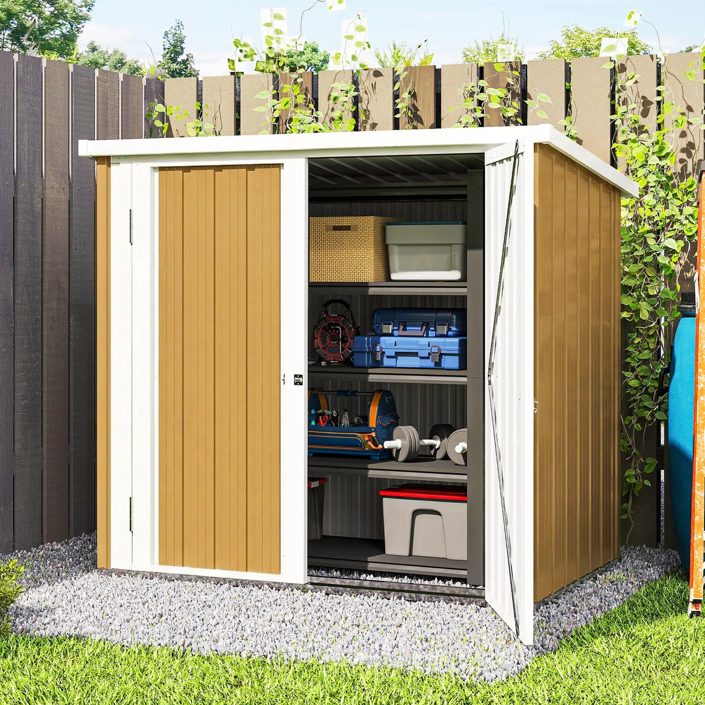 5' x 3' Metal Garden Storage Shed With Double Doors Sheds at Gallery Canada