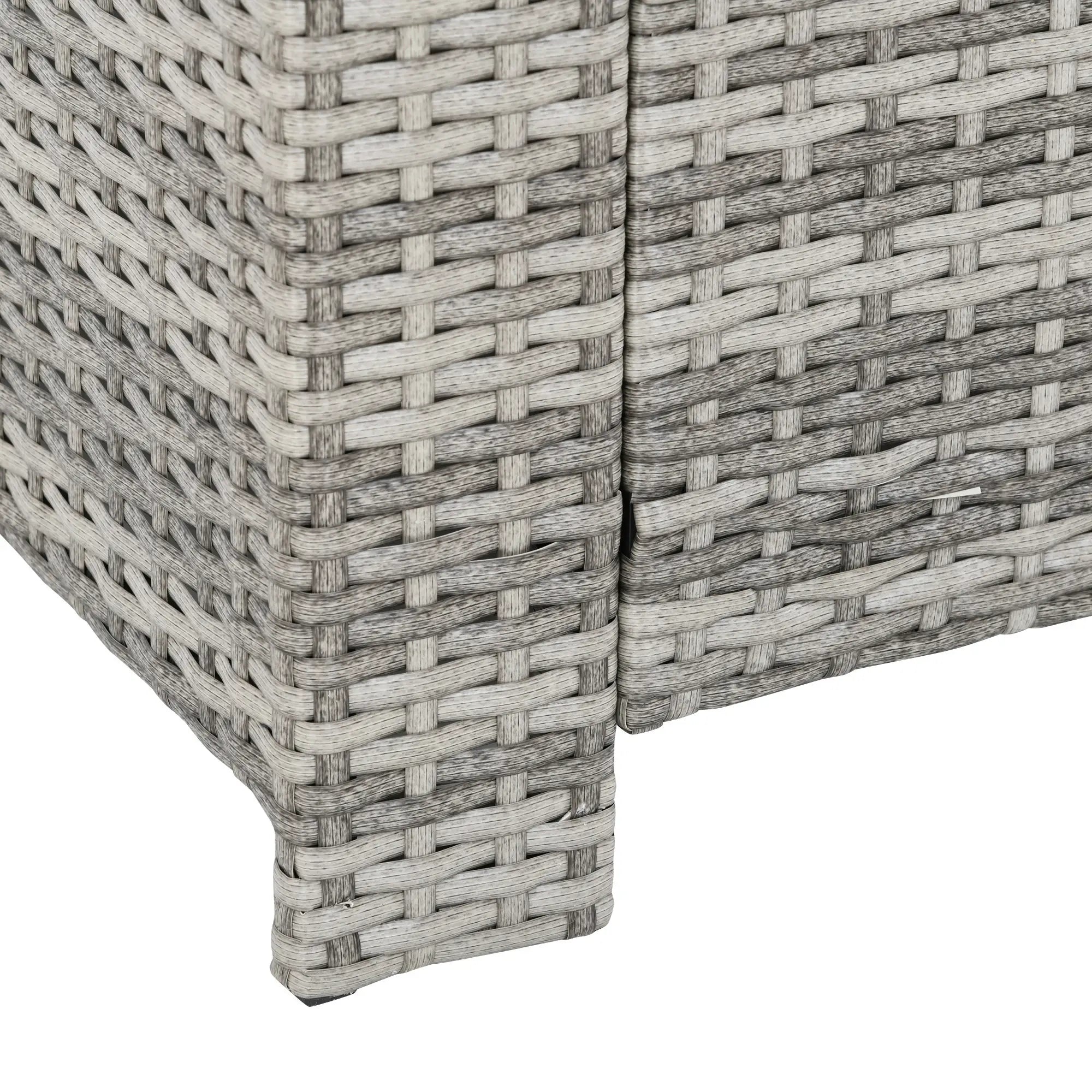 6 Pcs Patio Furniture Set, Rattan Outdoor, 3 Seater Sofa, Armchairs, Footstools, Table, Dark Grey Patio Furniture Sets at Gallery Canada