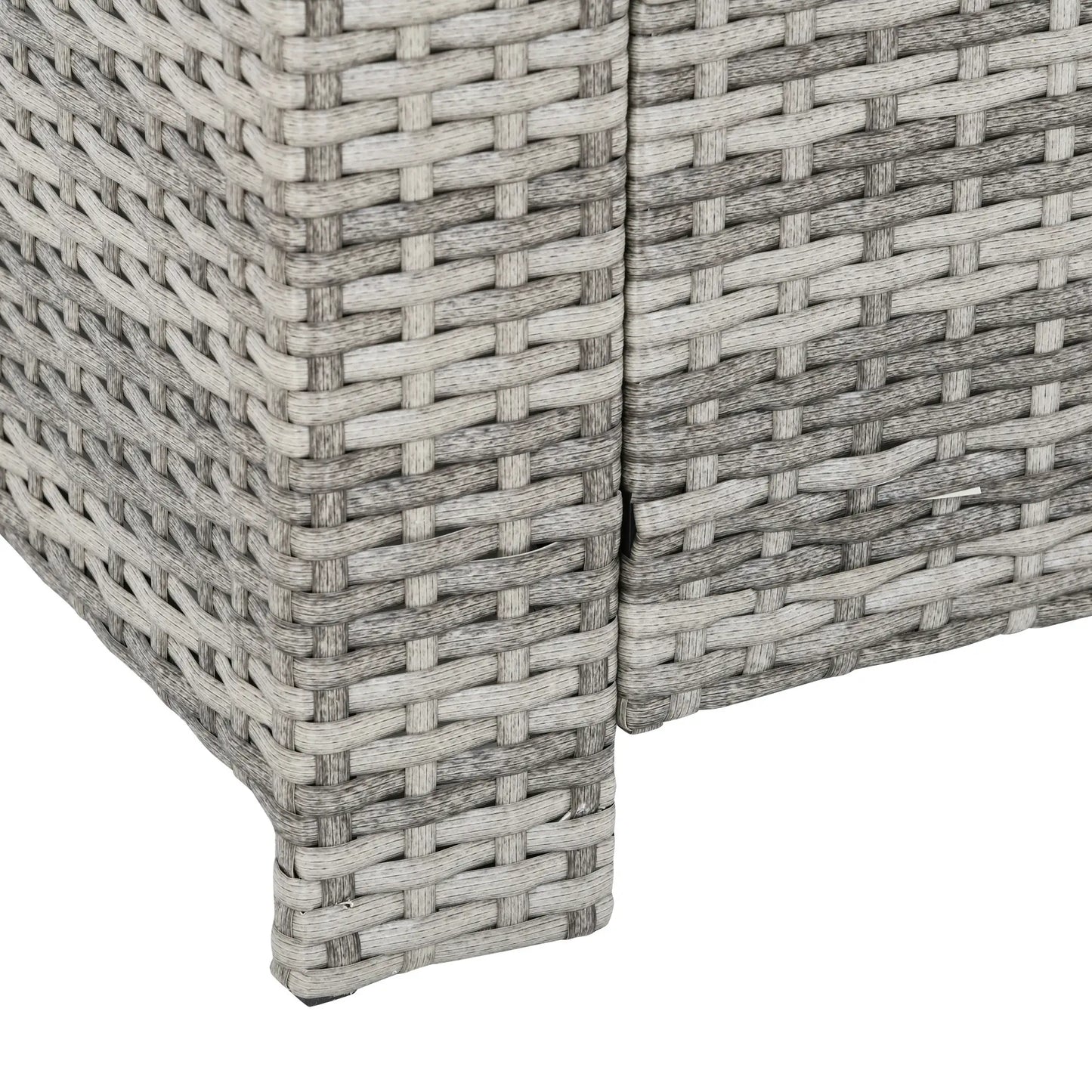 6 Pcs Patio Furniture Set, Rattan Outdoor, 3 Seater Sofa, Armchairs, Footstools, Table, Dark Grey Patio Furniture Sets at Gallery Canada