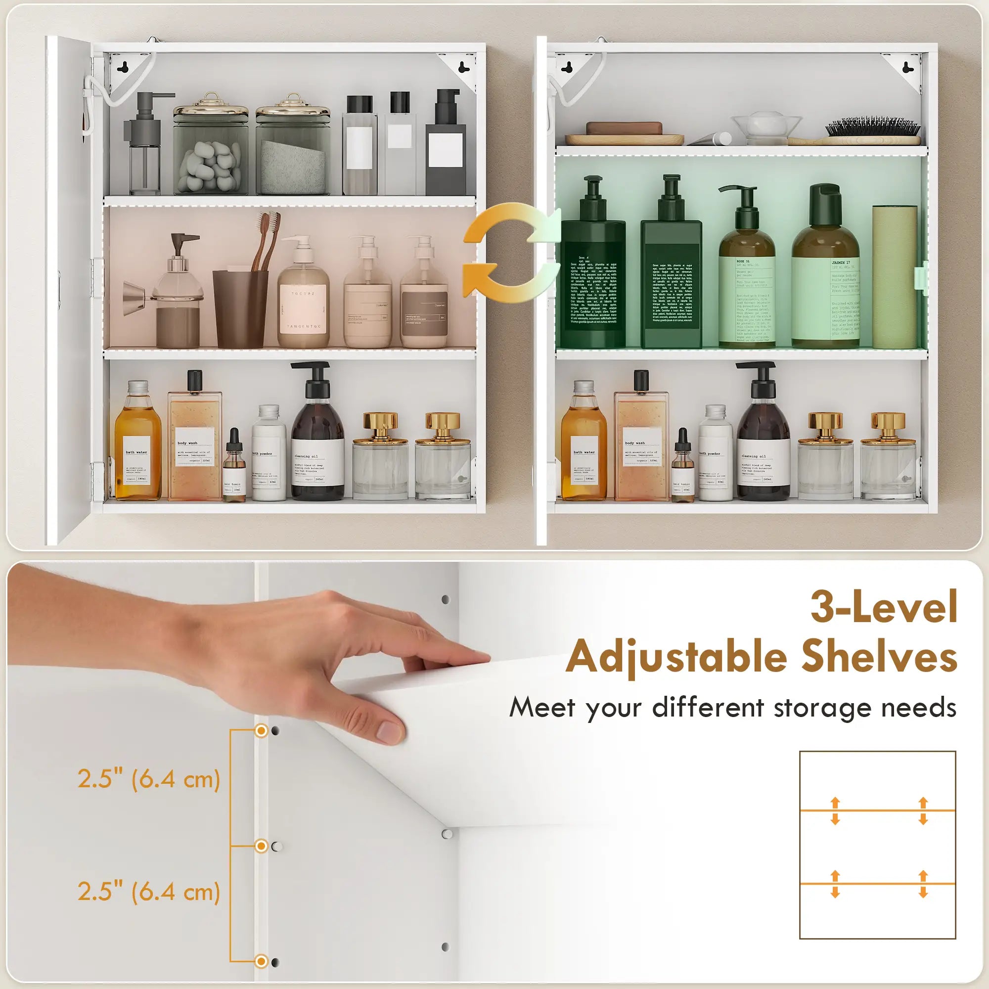 Medicine Cabinet With Lights, Demister Pad, Adjustable Shelves, White Mirror Medicine Cabinets at Gallery Canada