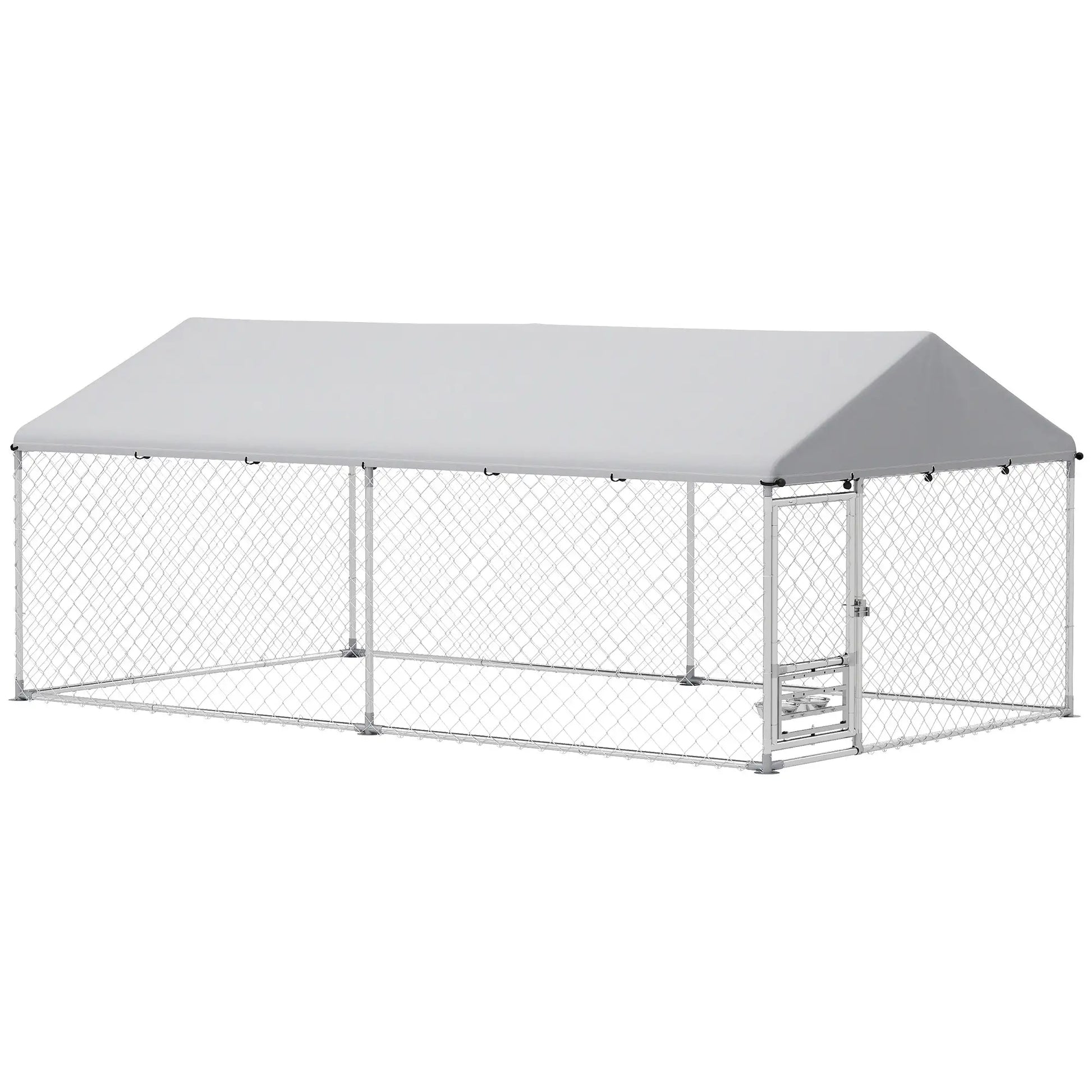 Outdoor Dog Run With Adjustable Bowls, Waterproof Cover, 13.1' x 7.5' x 5.2' Houses, Kennels & Pens at Gallery Canada