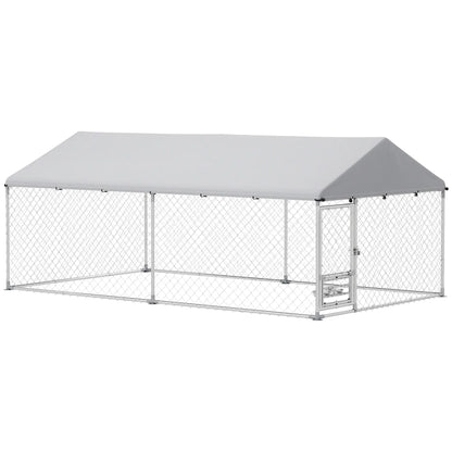 Outdoor Dog Run With Adjustable Bowls, Waterproof Cover, 13.1' x 7.5' x 5.2' Houses, Kennels & Pens at Gallery Canada