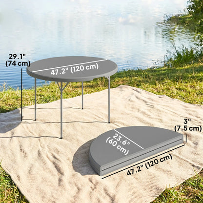 4ft Plastic Folding Picnic Table, Camping Table, Indoor Outdoor, Grey Picnic Tables & Camping Chairs at Gallery Canada