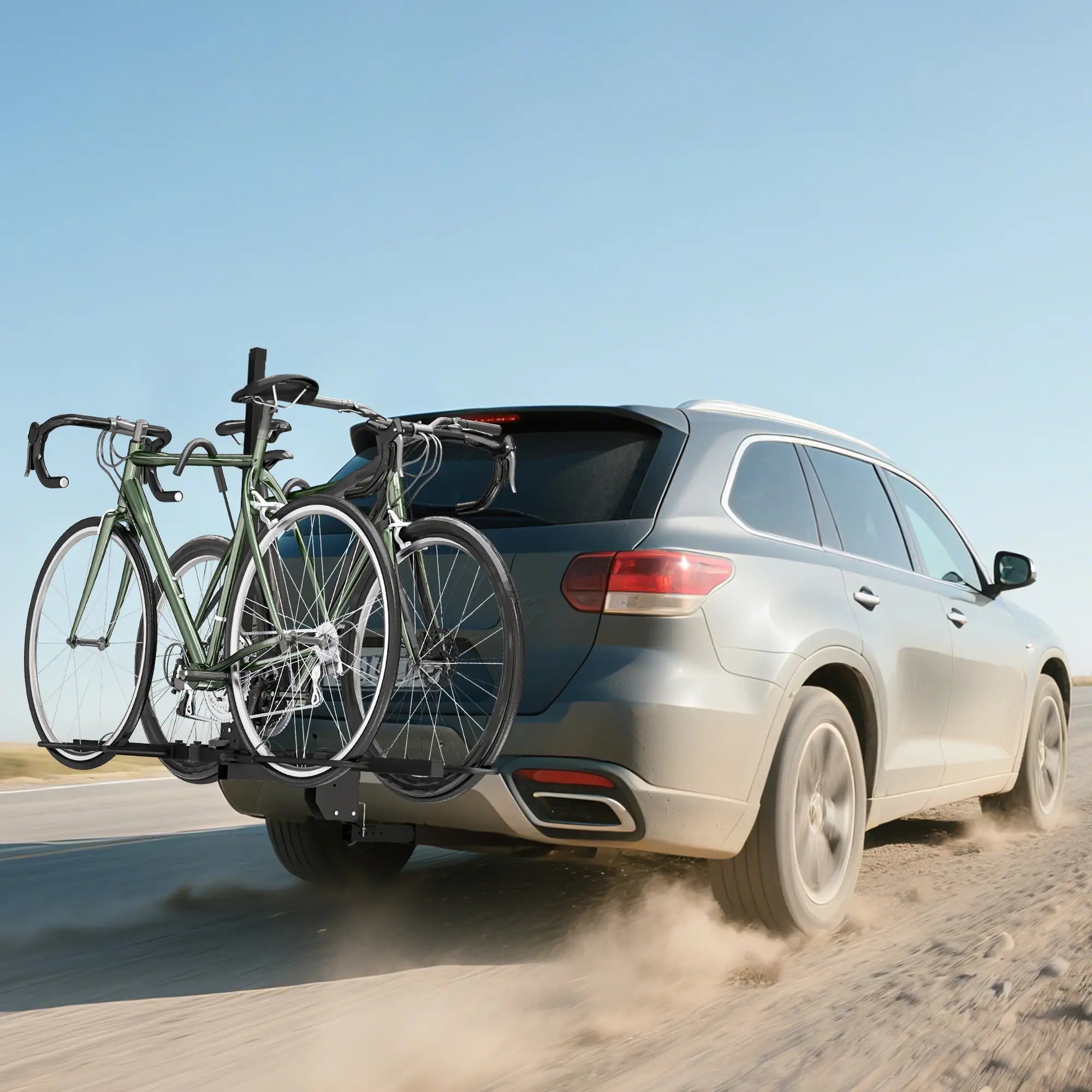 Hitch Bike Rack for Car, 200 lbs, 2 Bike Platform, Safety Strap, 2