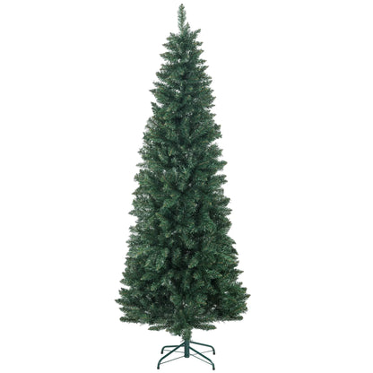 7ft Pencil Artificial Christmas Tree, 687 Branch Tips, Steel Base, Green Pencil Christmas Trees Green at Gallery Canada