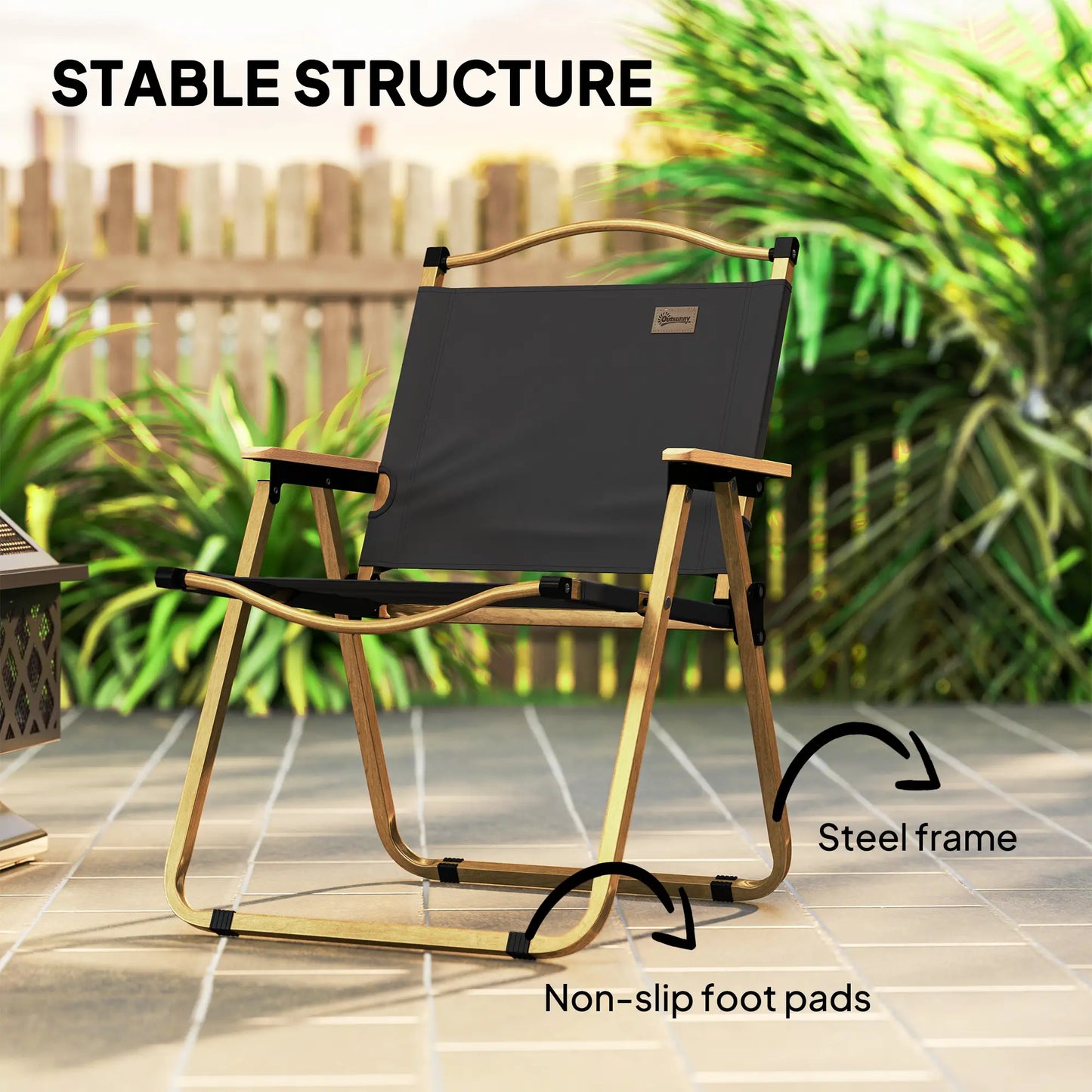 Lightweight Folding Camping Chair, Portable Armchair, Dark Grey Picnic Tables & Camping Chairs at Gallery Canada