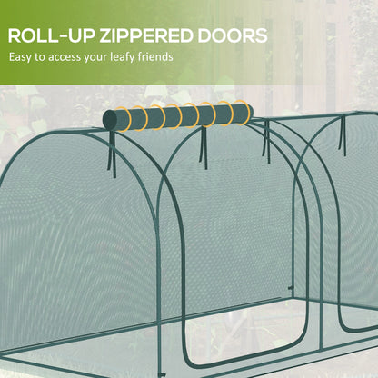 8' x 4' Crop Cage, Plant Protection Tent, 2 Zippered Doors, 4 Stakes, Dark Green Walk In Greenhouses at Gallery Canada