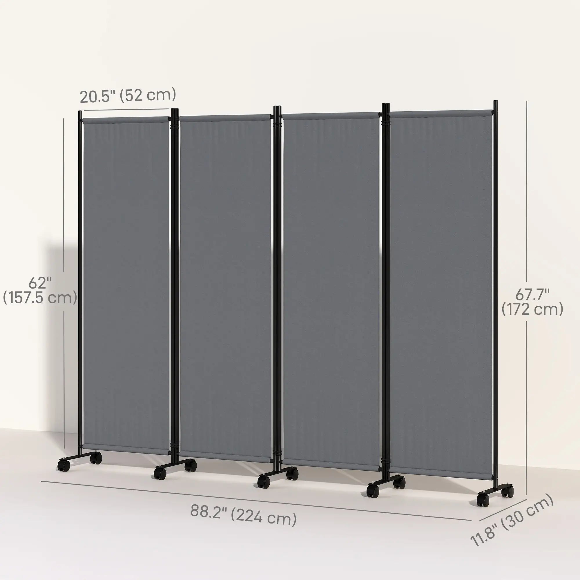Folding Room Divider with Castor Wheels, Rolling Privacy Screen for Patio Backyard Pool Hot Tub, 5.6ft Tall Side Awnings at Gallery Canada