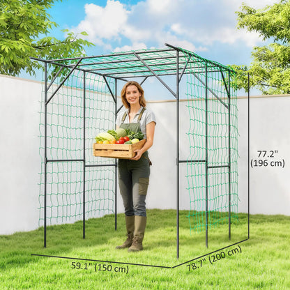 6.4FT Tall Metal Garden Arch Trellis, Plant Support With Climbing Net Plant Stands at Gallery Canada