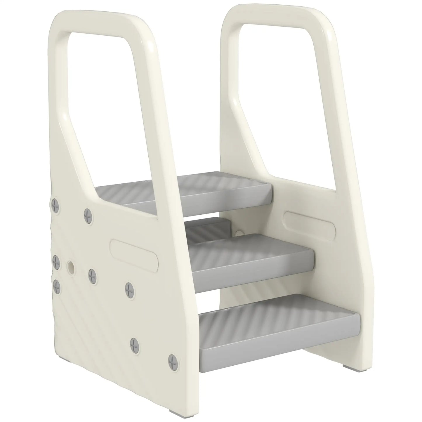Adjustable Height Toddler Step Stool with Handle, Foot Pads, Grey Toddler & Kids Step Stools at Gallery Canada