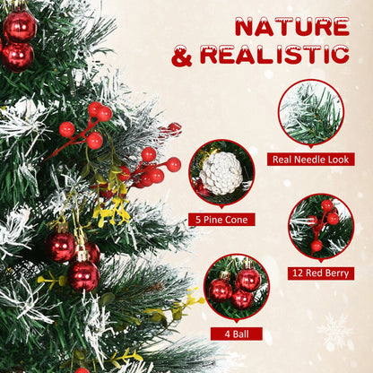 2 Foot Prelit Artificial Christmas Tree, 70 Branches, Warm White LED, Red Berries, Pine Cones, Green Pre Lit Christmas Trees at Gallery Canada