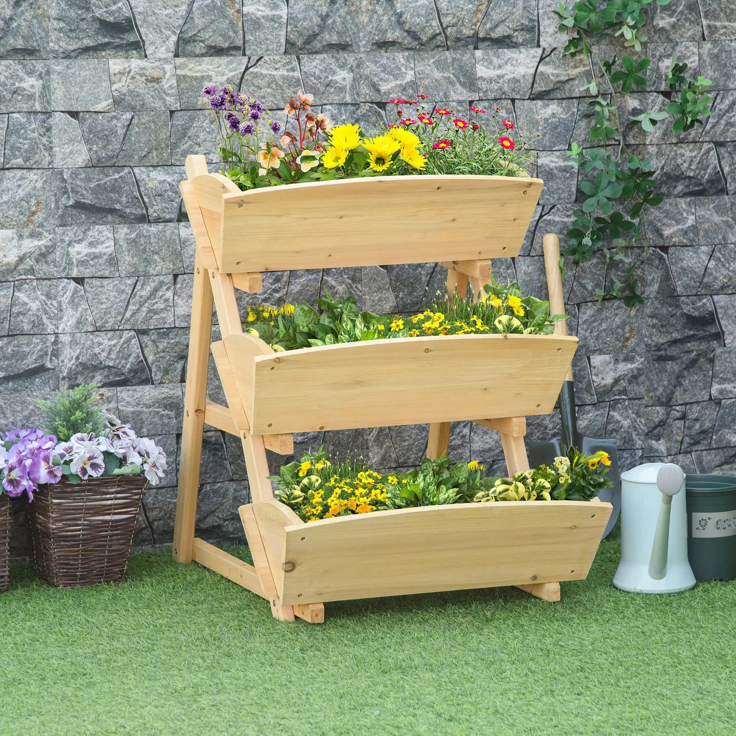 3 Tier Raised Garden Bed, Wooden Elevated Planter Box Kit Elevated Garden Beds at Gallery Canada