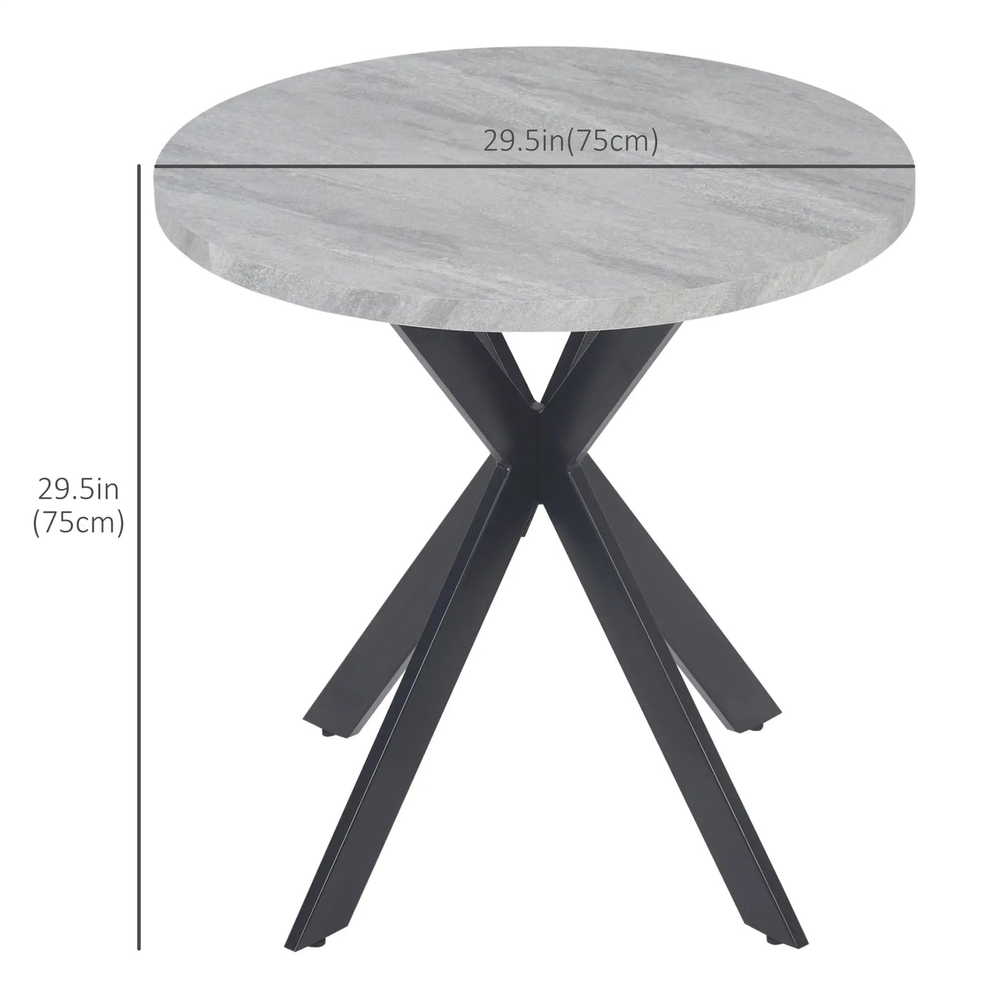 29" Round Dining Table, Contemporary Kitchen Table, Steel Legs, Grey Bar Tables & Dining Tables at Gallery Canada
