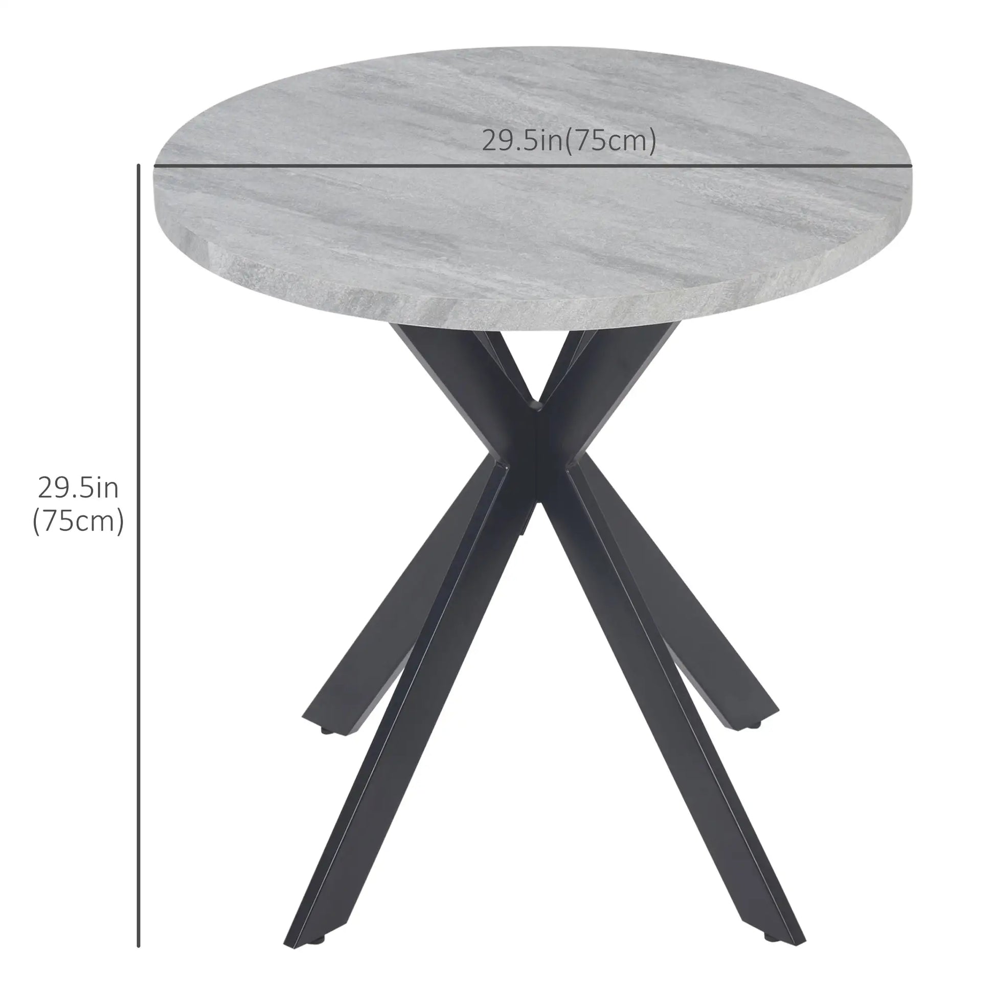 29" Round Dining Table, Contemporary Kitchen Table, Steel Legs, Grey Bar Tables & Dining Tables at Gallery Canada