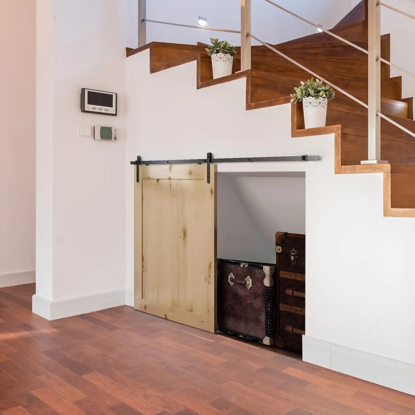 6FT Antique Sliding Barn Door Hardware Kit, Single Door, Coffee Door Hardware at Gallery Canada