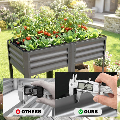 Raised Garden Bed With Legs, 31.5", Elevated Planter Box, Dark Grey Elevated Garden Beds at Gallery Canada