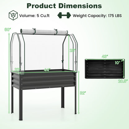 Galvanized Raised Garden Bed With Legs, Greenhouse Cover, Black Raised Garden Beds at Gallery Canada