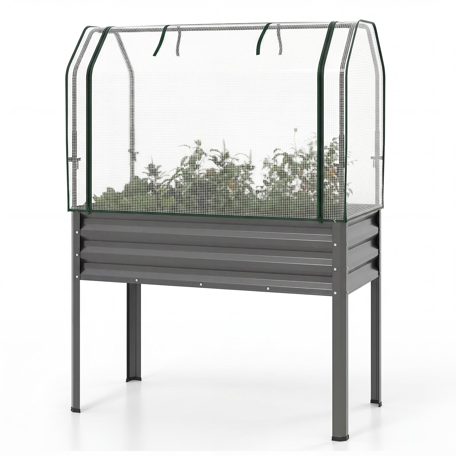 Galvanized Raised Garden Bed With Legs, Greenhouse Cover, Gray Raised Garden Beds at Gallery Canada