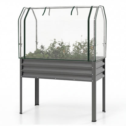 Galvanized Raised Garden Bed With Legs, Greenhouse Cover, Gray Raised Garden Beds at Gallery Canada
